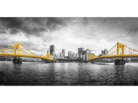 Pittsburgh Bridges Selective Color Photo Pittsburgh Skyline Picture