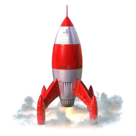 Cartoon Rocket 3d 3ds Retro Rocket Rocket Cartoon Rocket Art