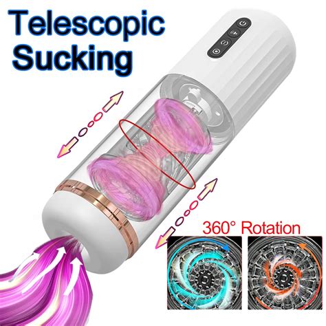 Fully Automatic Telescopic Masturbator Cup Male 360 Rotate Sucking