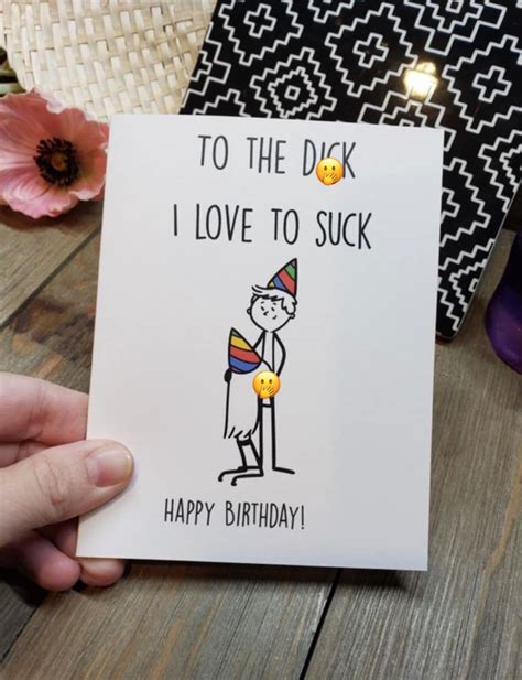 to the dick i love to suck birthday card husband card oral etsy