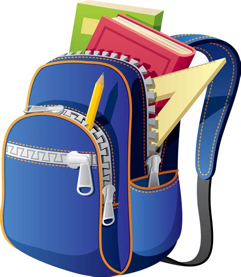 Download Backpack School Bag Clip Art Backpack With School Supplies