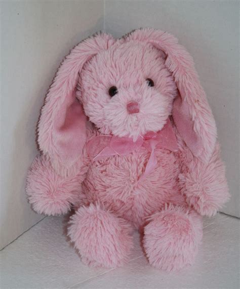 2011 Commonwealth Easter Bunny Rabbit Pink White Tail Plush Stuffed