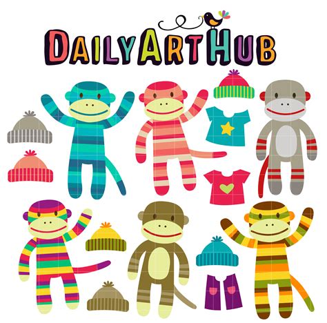 Sock Monkey Clip Art Set Daily Art Hub Free Clip Art Everyday