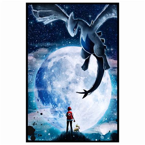 Pokémon Lugia Poster Handmade Canvas Print Lugia Art A3 A4 Poster