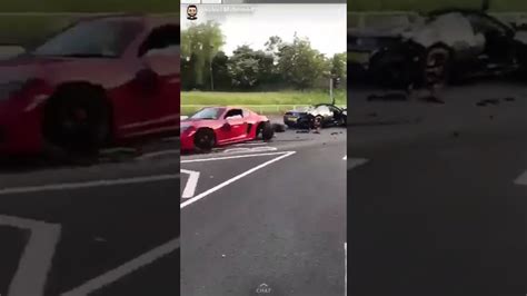 Crazy Supercar Accident Uk Super Car Crash Lamborghini Porsche Car