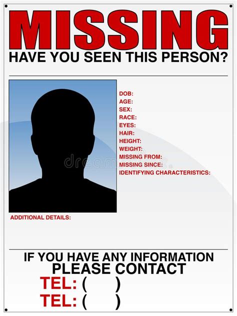Missing Person Poster A Template For A Missing Persons Poster Spon
