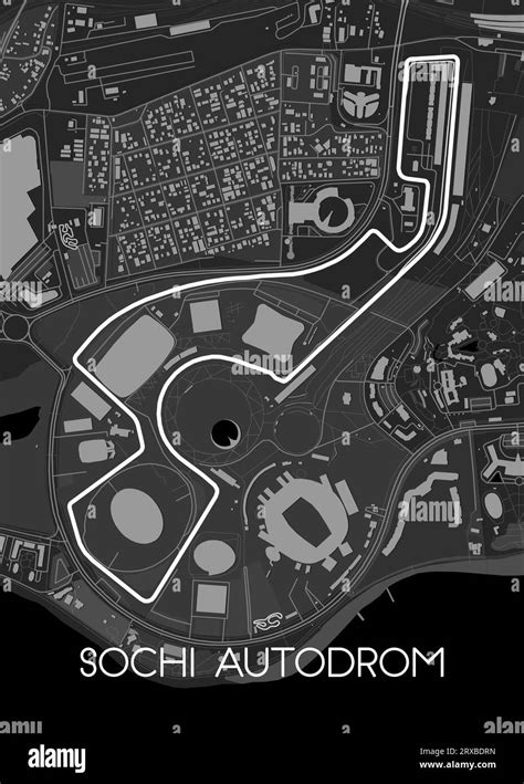 Sochi Autodrom Race Car Map Stock Vector Image And Art Alamy