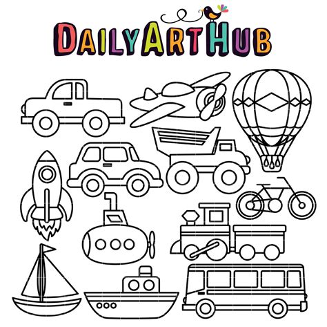 You can download and print them instantly from your computer. Coloring Book Transportation Clip Art Set - Daily Art Hub - Free Clip Art Everyday