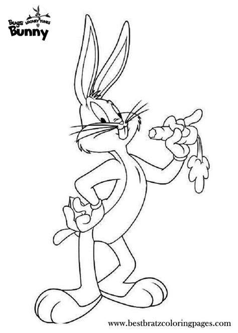 Looney Tunes Bugs Bunny Coloring Pages Outline Free P