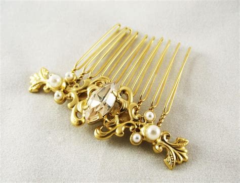 Gold Hair Comb Bridal Hair Accessories Boho Bride Wedding Headpiece