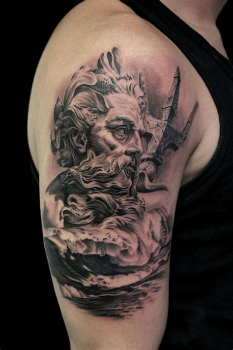 Imagem Relacionada Poseidon Tattoo Zeus Tattoo Statue Tattoo Hercules Tattoo Trident Tattoo
