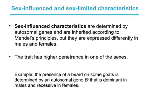 Sex Influenced And Sex Limited Traits Ppt