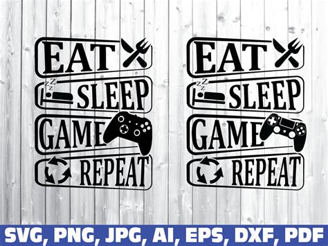 Eat Sleep Game Repeat Svg Gamer Svg Video Game Svg Game Etsy Uk