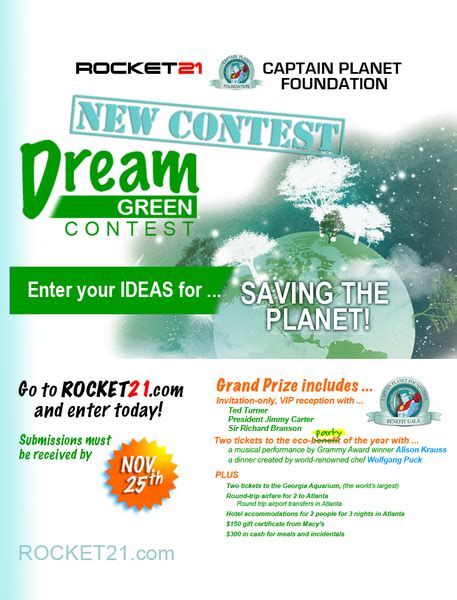 Rocket21 And Captain Planet Foundation Launch Environmental Contest For