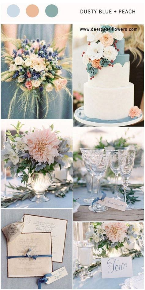 Dusty Blue And Peach Wedding Colors Inspired Peach Wedding Colors