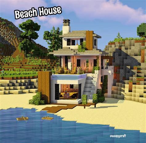 Simple Beach House In Minecraft With A Realistic Texture My Xxx Hot Girl