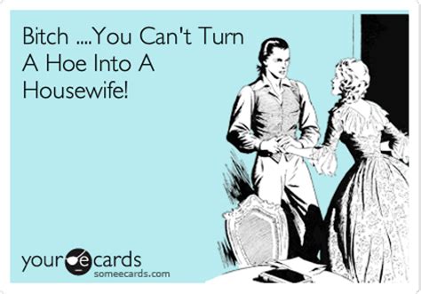 Bitch You Can T Turn A Hoe Into A Housewife Confession Ecard