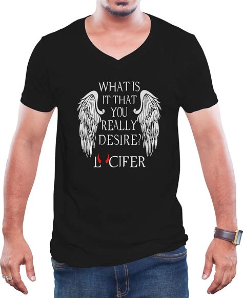 What Is It That You Really Desire Lucifer Morningstar Mens V Neck T