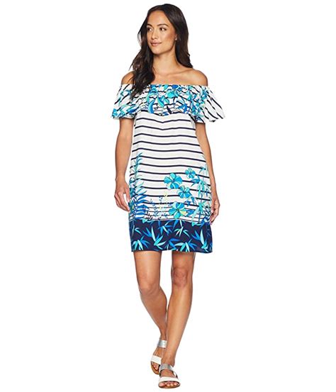 Tommy Bahama Tropical Engineered Over The Shoulder Ruffle Dress Cover
