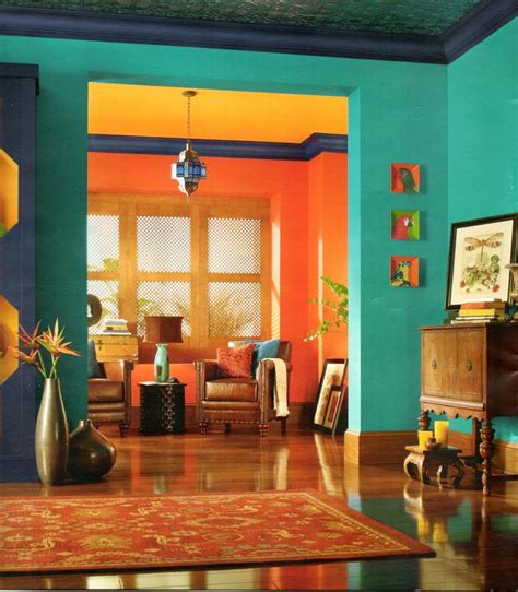 Reminds Me Of The Renton House With Its Bold Colors Яркие гостиные