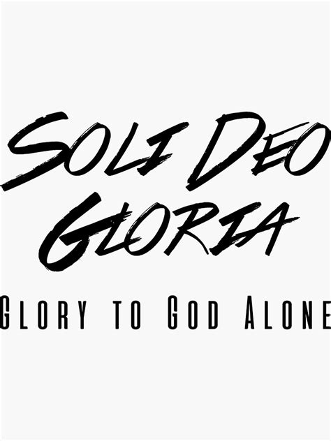Soli Deo Gloria Sticker For Sale By Blackmatters Redbubble