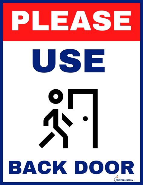 Please Use Back Door Sign Free Download