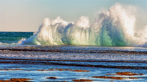 Wallpaper Wave Waves Beach Ocean Water Splash Explosion Crash