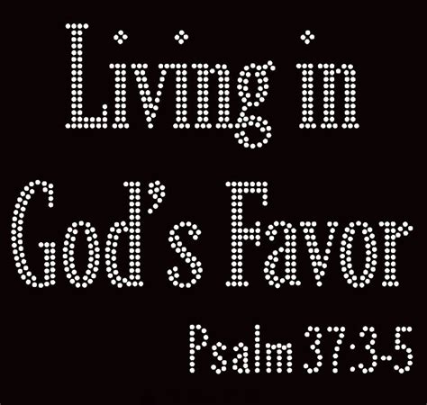 Living In Gods Favor Religious Rhinestone Transfer Text Texas Rhinestone