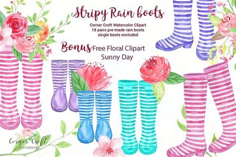 Download Watercolor Stripe Rain Boots | Variations of red, Free ...