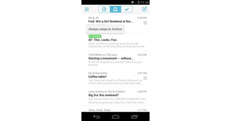 Mailbox For Android — Auto Swipe Mailbox For Android App Popsugar
