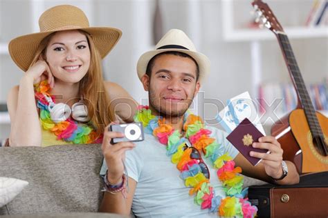 Couple With Suitcases Packed With Stock Image Colourbox