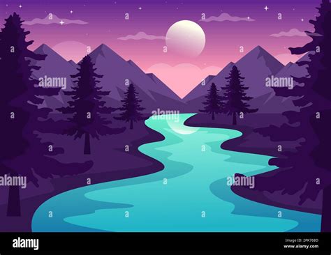 Beautiful Valley With The River And Meadows Stock Vector Images Alamy