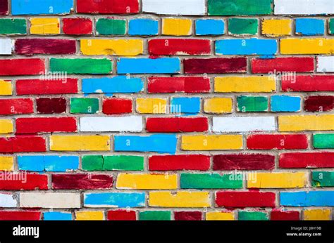 Colorful Brick Wall From Multi Colored Bricks As A Creative Background