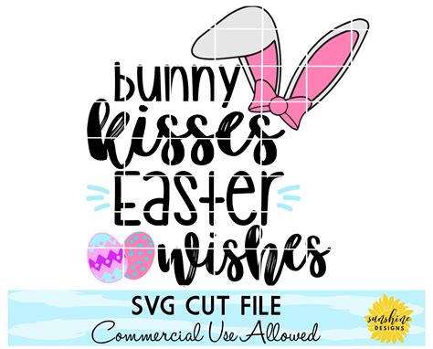 Easter svg Bunny Kisses Easter Wishes svg girls Easter svg | Etsy