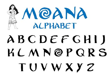 Moana Font Disney Alphabet Svg Png Dxf Etsy