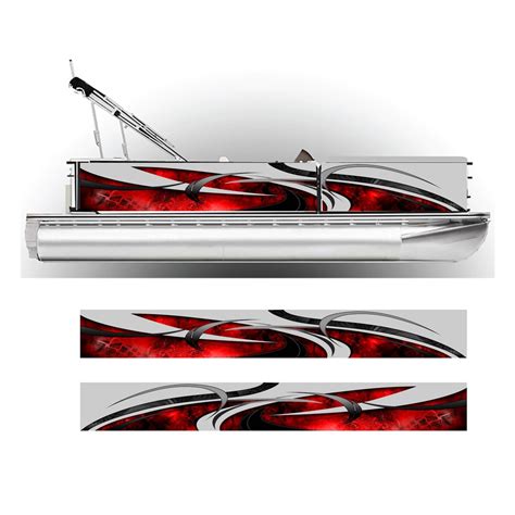 Red Pontoon Boat Wrap Graphic Decal Kit Many Sizes And Colors Full