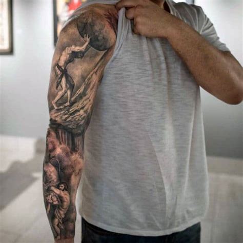 Here is a side posing tattoo of aristotle. 30 Sisyphus Tattoo Designs For Men - Greek Mythology Ink Ideas