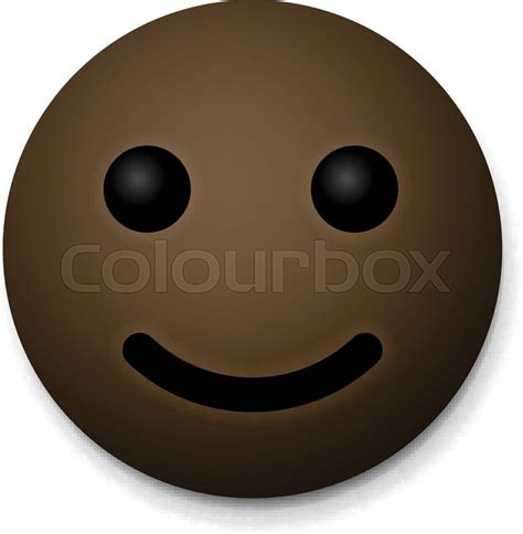 Happy Emoticon Emoji African American Isolated On White Background