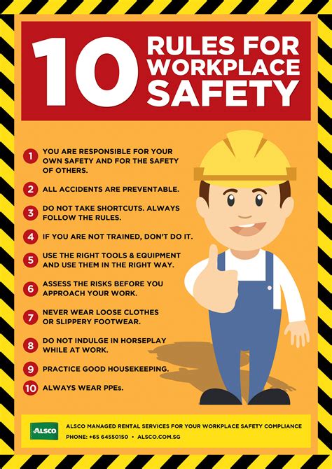 All covered employers are required to display the poster in their workplace. Alsco-SG-Workplace-Safety-Rules-Poster-A4 - Alsco