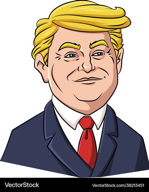 President Donald Trump Caricature Royalty Free Vector Image