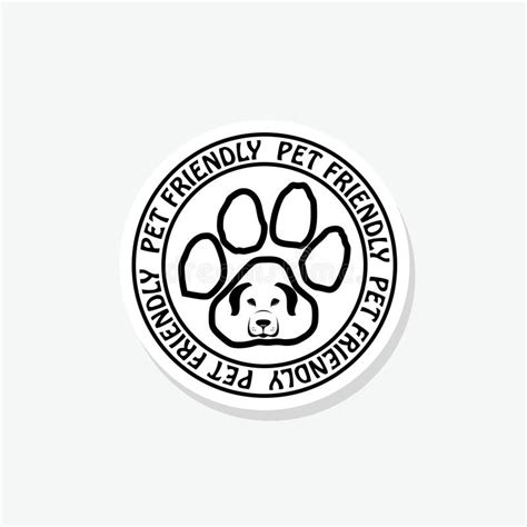 Pet Friendly Icon Sticker Sign For Mobile Concept And Web Design Stock