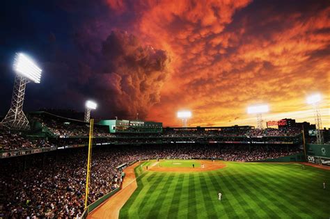 Sunset Game At Fenway Park Home Of The Boston Red Sox