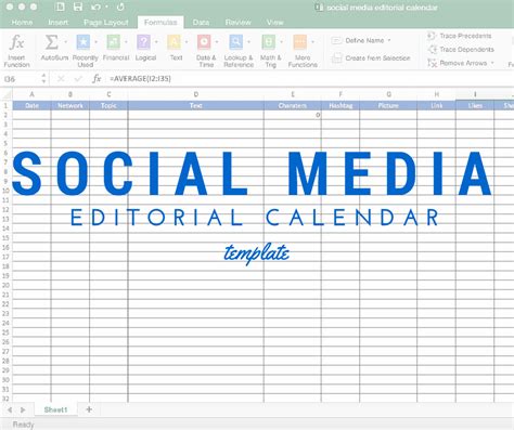 Make Your Own Social Media Editorial Calendar Marketing Elements By