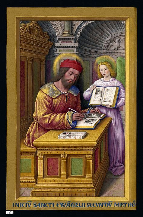 Saint Matthew Writing His Gospel From The Grandes Heures Of Anne Of