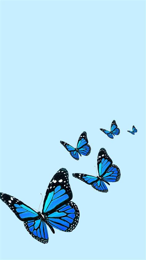 Pastel Wallpaper Aesthetic Blue Butterfly Gambar Ngetrend Dan Viral