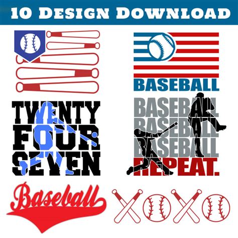 American Baseball Svg Design Bundle Instant Download