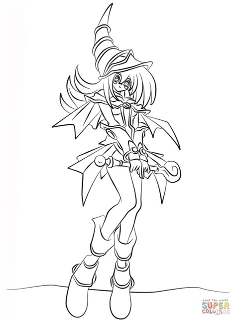 Gambar Dark Magician Girl Yu Gi Coloring Page Free Printable Pages Di Rebanas Rebanas