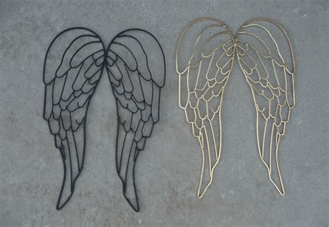 wrought iron metal angel wings large wall decor sculpture 16 x 25 black or gold patio shabby