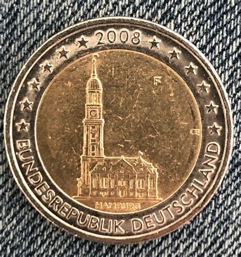 Coin 2 Euro Germany 2008 J Amburgo Bundesrepublik Deutschland Etsy
