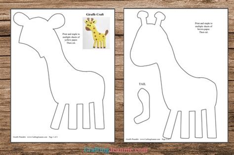 Printable Giraffe Craft Template Printable Word Searches